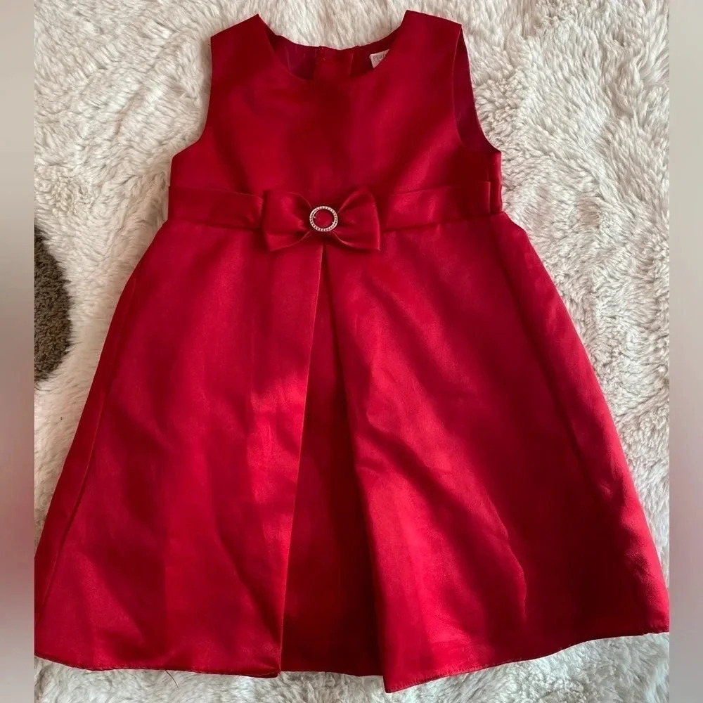 Perfectly Dressed Red Dress with front bow size 4T